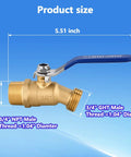 Heavy Duty Outdoor Hose Spigot Brass Lead Free With Three Quarter Inch NPT And Male GHT Threads High Flow Full Bore Valve