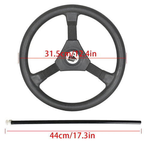 10 Feet Marine Steering Cable Kit With 3/4 Shaft And 12.4 Inch Wheel Replaces SS13710 For Outboard Boats Yachts And Other Watercraft