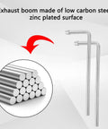 Exhaust Hanger Rods 9.5 Inch Long 90 Degree Bent Weld On Steel 2 Piece Set 3/8 Inch Thick Zinc Plated Low Carbon Steel Mounts