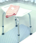 Non Slip Aluminum Shower Chair Bath Seat For Tub Or Shower, Adjustable Height, Plastic Seat, No Tools Needed, Holds Up To 300 Pounds