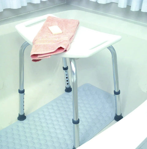 Non Slip Aluminum Shower Chair Bath Seat For Tub Or Shower, Adjustable Height, Plastic Seat, No Tools Needed, Holds Up To 300 Pounds