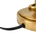 Base of Gold Lion Shaped Table Lamp With Black Shade Inline Switch Perfect Nursery Bedroom Or Office Desk Safari Theme Rustic Modern Decor