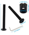 12 Pcs M6 x 55mm Hex Socket Head Screws and Barrel Nuts Hardware Kit for Bunk Beds and Furniture Replacement, showing bolt, nut, wrench with measurements