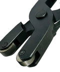 Close-up of Shank Half Inch Quick Action Scissor Type Knurling Tool Holder For Lathe Machining with hardened steel knurls.