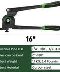 Pumtus 3 In 1 Manual Tube Bender For Copper Pipe 128 Inch And Brass Tubing Bending Tool with rubber handle and carbon steel material.