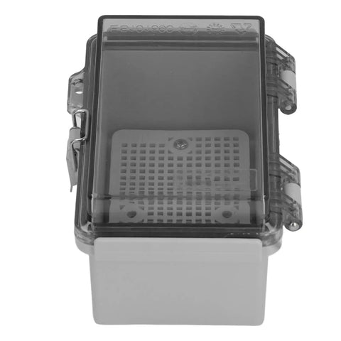 Heavy Duty ABS Electrical Enclosure Box With IP67 Waterproof Rating For 100x150x90mm Distribution Setup top view showing hinged transparent cover.