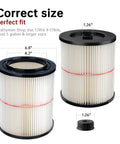 Replacement Red Stripe Cartridge Filter For 9 17816 Shop Vac And Larger Vacuums Fits 5 To 32 Gallon Wet Dry Vacs shown with dimensions