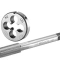 M12 X 1.25 Tap And Die Set Right Hand For Precision Metalworking, Includes Machine Thread Tap And Round Die, Straight Fluted Design