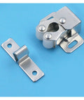 15 Piece Cabinet Latch Kit Featuring Double Roller Spring Ball Catch For Wardrobe Closet Cupboard Door With Smooth Automatic Locking Action And Easy Install Fit, showing a metal latch and catch.