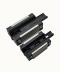 Pro Grade Linear Rail Slider Block Kit For CNC Machines And 3D Printers With 15 HG Track And 300mm Length, Smooth Ball Or Roller Bearing Motion For Beefy Load Handling, Compatible With HGH20CA HGH20CC HGW20CC 20HC Parts. black linear rail slider blocks