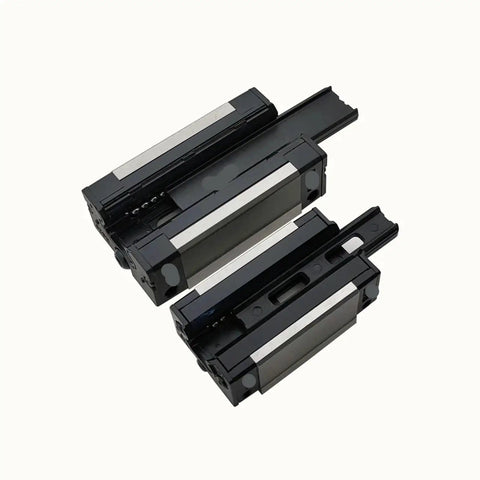 Pro Grade Linear Rail Slider Block Kit For CNC Machines And 3D Printers With 15 HG Track And 300mm Length, Smooth Ball Or Roller Bearing Motion For Beefy Load Handling, Compatible With HGH20CA HGH20CC HGW20CC 20HC Parts. black linear rail slider blocks