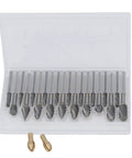 Pro Grade 20 Pcs Tungsten Carbide Double Cut Rotary Burr Set One Eighth Inch Shank Fits Dremel And Grinders Woodworking Carving Engraving Polishing With Handy Plastic Storage Box, plastic case with burrs
