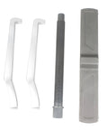 MANNIFEN two-jaw gear puller set, 14-inch, with chrome jaws, long threaded screw, and flat steel removal plate