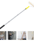 No Sweat Pro Grade Detachable Paint Roller Kit With Telescopic Handle And Three Extra Rods For Quick Diy Wall Painting and Lightweight Portable Home Updates with metal and foam grip.