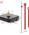 Quartz Clock Movement Kit With Hands For DIY Wall Clock Repair, Replacement Parts Set, Plastic And Aluminum Construction