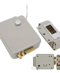 Electric Door Strike Lock Kit Offering Straight Up Dependable Two Way Talk Communication For Easy Access Control Nine To Twelve Volt Electromagnetic Security Strike Mounting Includes Master Keys Heavy Duty Painted Housing For Retail Shops, showing components and mounting part.