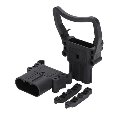 Premium Grade Heavy Duty Forklift Power Connector with male female plugs and crimp terminals for battery cable wiring.