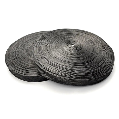 5m High Density Black Braided Carbon Fiber Cable Sleeving For Flexible Wire Management In Electronics Automotive And Industrial Projects