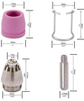 0.030 Inch Plasma Cutter Tip Nozzles Consumables Kit 50 Pack For CUT60 CUT60SP CUT50DP CUT50PI LGK60 LTP 5000 And More 60 Series Machines Pro Grade Long Life Electrodes For Clean, Smooth Cuts components with dimensions