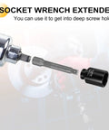 Heavy Duty 1/2 Inch Drive Deep Impact Socket Set Featuring a Massive 19mm Metric Size With A Long 5 Inch Extension Bar And Ratchet Wrench For Tightening Heavy Hex Bolts And Nuts Smoothly, socket extender for deep screw holes