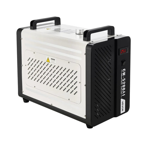 Heavy Duty Industrial Water Chiller Packing 5460 Btu Hourly Cooling Power Features dual temp regulation and compact design, suitable for laser cooling.