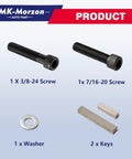 Heavy Duty Engine Pulley Crank Shaft Sleeve Adapter For Quick Gearbox Swaps And Easy Rig Ups, includes screws, washer, keys.