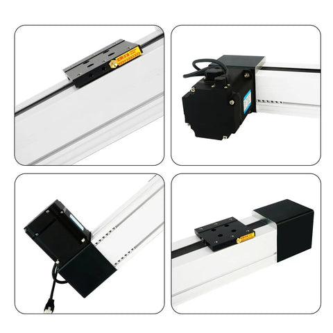 High Speed Linear Actuator Belt Drive CNC Guide Rail System With 1300mm Stroke NEMA34 Stepper Motor Mounts For Router Milling And Pro DIY Motion Projects, black aluminum rail