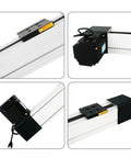 Heavy Duty Nema34 Linear Actuator Featuring High Speed Belt Drive CNC Slide Rail And Router Parts close-up view of motor and rail components.