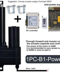 Badass Heavy Duty 12 Volt Electric Linear Actuator Smooth Operator with B1 controller and power supply connections for setup.