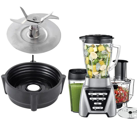 Pro 1200 Blender Blade Replacement For Oster Pro 1200 Blenders With Jar Base Bottom And Rubber O Ring Gasket, next to blender.