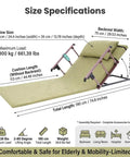 Size specifications of Sturdy Electric Lifting Bed Backrest With Adjustable Angle For Seniors And Patients, 661 Pounds max load.
