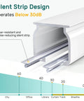 Whisper Quiet Ceiling Curtain Track With Wall Mount 9 To 12 Feet White No-Fuss Noise-Free Glide System With Heavy-Duty Rollers For Ultra Smooth Drapes And Quick Easy Installation. silent white aluminum curtain track cross-section with noise-reducing strip
