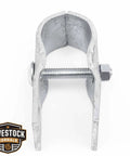 Heavy Duty Galvanized Horse Panel Clamps Fit 1 5 8 Inch Livestock Corral Fencing Attaches Wood Boards To Round Pens And Stall Walls No Weld Barn Setup Quick No Sweat Install 8 Pack close-up of a metal clamp
