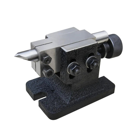 Precision 5-Inch 3-Jaw Chuck Dividing Head with MT2 Tailstock and dividing plates for milling machines in use, side view.