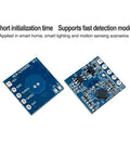 10GHz Radar Sensing Module LD1040C Low Power Micro Motion Intelligent Sensor With IFC UART Output And Integrated MCU For Easy Plug N Play Embedded Use And Precise Proximity Motion Detection, blue PCB module