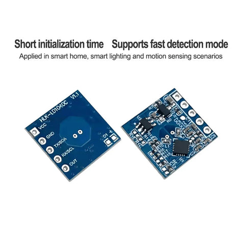 10GHz Radar Sensing Module LD1040C Low Power Micro Motion Intelligent Sensor With IFC UART Output And Integrated MCU For Easy Plug N Play Embedded Use And Precise Proximity Motion Detection, blue PCB module