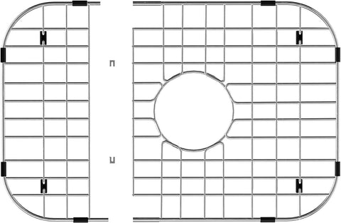 Stainless Steel Kitchen Sink Grid Protector 18 Inch Long By 13.4 Inch Wide With Center Drain Durable Sink Rack Raised Off Bottom