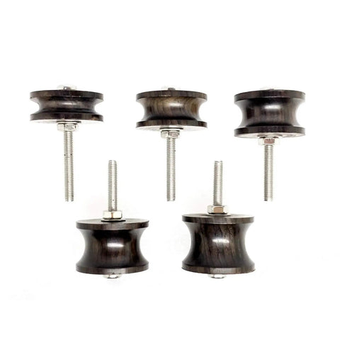 Top Notch 7 Piece Black Ebony Leather Edge Burnisher Set Featuring Slick Electric Polished Heads Dremel Compatible Heavy Duty creasing tools.