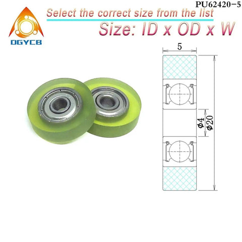 Heavy Duty PU Vending Machine Bearing Roller Polyurethane Pulley Fits 6mm Bore 22mm Diameter Deep Groove Ball Hardware Smooth Currency Counting Replacement Part for Robust Industrial Machines, green rollers with sealed ball bearings.