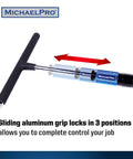 Forty Piece Three Eighths Inch Drive Two Way Quick Swivel T Handle Wrench Set detail showing sliding aluminum grip lock.