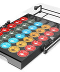 Glass Top Coffee Pod Drawer Organizer For K Cup Pods Holds 35 Pods With 5 Rows Of Slots And A Bonus 2 Pod Slot Slide Out Design