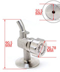 QiiMii 1.5-inch SS304 stainless beer sampling valve with clamp end on a base stand