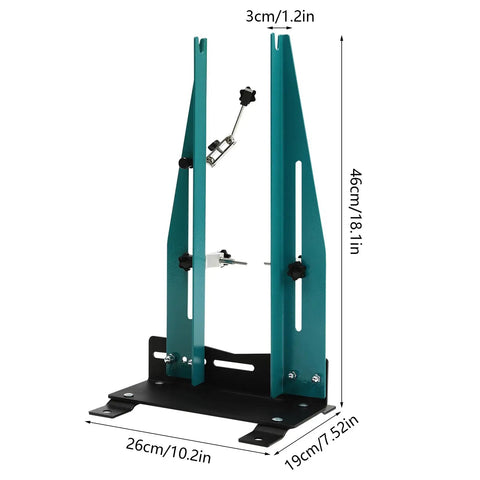 Wheel Truing Stand Pro Grade Wheel Maintenance Tool For 16 To 27.5 Inch Wheels with height and width measurements shown.