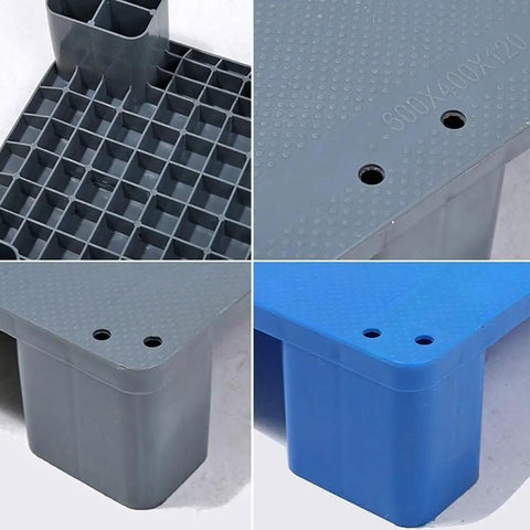 Beefy Heavy-Duty Plastic Pallet For Industrial Warehouse Storage Moisture-Resistant Cargo Platform 60x40x12 Cm Red 2 Pack Durable Stackable Design