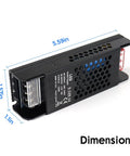 Dimensions of Beefy 12V 10A 120W Universal Regulated Switching Power Supply From 100 To 250V AC To 12V DC Converter LED Driver