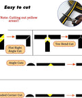 Diagram showing cutting instructions for heavy duty wire protector tubing with non slip surface stick-on cable covers.