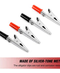 Heavy Duty 60 Piece Metal Alligator Clip Set With Badass Grip For Wiring Soldering Gluing And Quick Electrical Fixes Around The Shop Or Garage Rig When You Just Gotta Get It Done Fast, silver-tone clips with insulated handles.