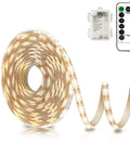 Warm White LED Strip Lights 9.8Ft 90 LEDs With Remote 8 Modes Dimmable Timers Cuttable Waterproof Self Adhesive Backlight
