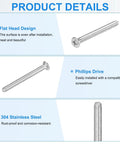 No Fuss Flat Head Machine Screws M1.4X14MM 304 Stainless Steel Phillips Drive showcasing flat head, labeled features for precision tech builds.