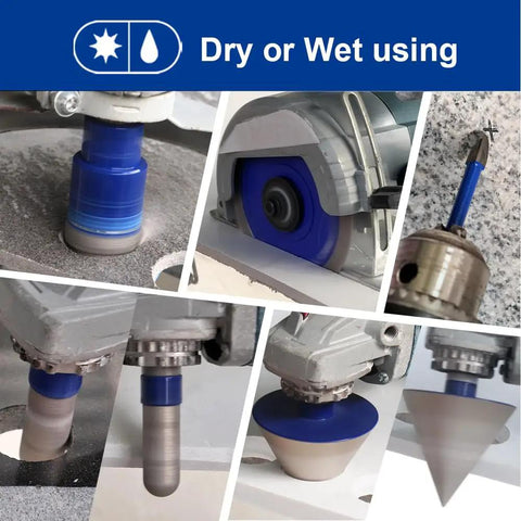 Diamond Tile Drill Bits Kit 15 Piece Pro Grade Heavy Duty Set for drilling ceramic, marble, and granite with dry or wet use.